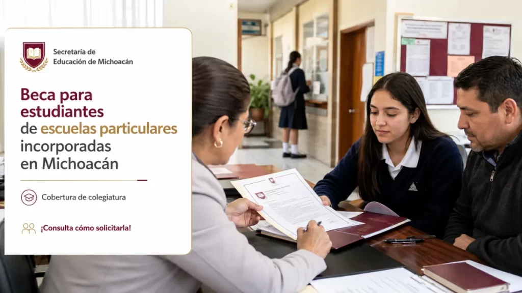 Beca para estudiantes de escuelas particulares incorporadas en Michoacán